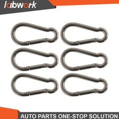Labwork Steel Spring Snap Hook Carabiner Clips, Set Of 12 264 Lbs 304 Stainless