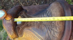 SIMCO Western Show / Parade Saddle- 15″ -SILVER HEARTS- Tooled Design -STUNNING!