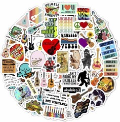 100Pcs Ukulele Stickers for Water Bottle and Laptop – Ukulele Party Supplies …