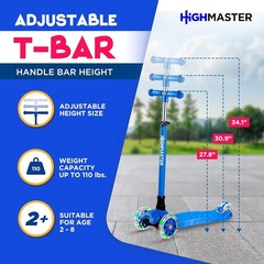 Kids Scooter – 3 Wheel Kick Scooter for Children and Toddlers – Adjustable
