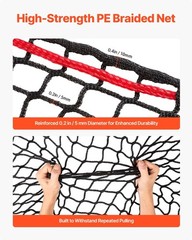 Slow Feed Round Bale Hay Net — 4.92ft PE Net, 1.65in Holes, Knotless Design