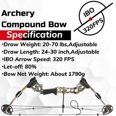 Hunting Bowfishing Arrow Set 20-70lbs 24-30 Inch Draw Length Left/Right Hand