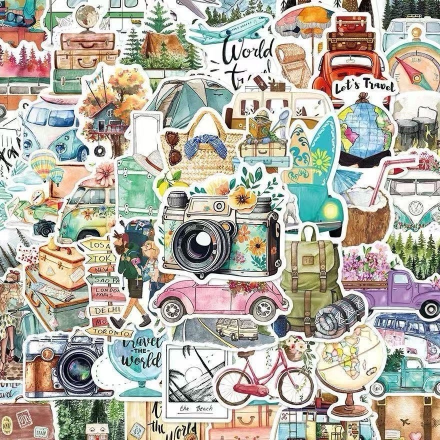 30Pcs Random Outdoor Camping Travel Hiking Adventure Nature Waterproof Stickers