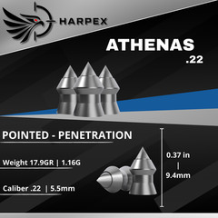 Harpex 6-Tin .22 Cal Airgun Pellets Kit – Lead, Pointed & Domed, Assorted Styles