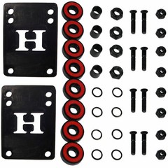 Skateboard Hardware Refresh Kit – Abec 5 Bearings, Risers, 1″ Hardware, Nuts