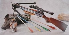 150lbs Real Wood Hunting Crossbow with 4×20 Scope and 8 Hunting Metal Arrows