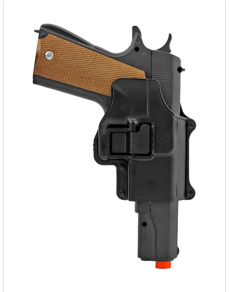 1911 Metal Spring Powered Airsoft Pistol Sidearm with Hard Shell Holster G13H