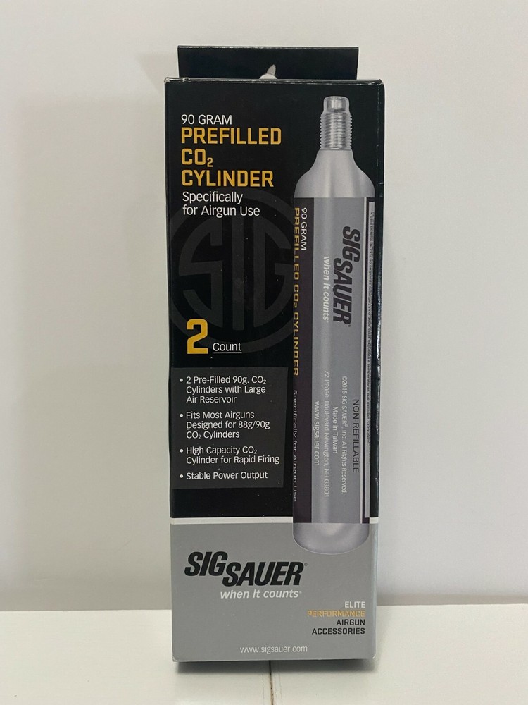 Sig Sauer 90 Gram CO2 Cartridges Prefilled Air Gun CO2 Cylinders – 2 Count