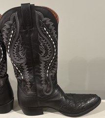 Dan Post Leather Alligator Print Western Boots 9D Men’s Black Leather DP2710H