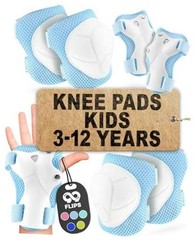 99FLIPS 6pcs Complete Set 3-12 Years- Knee Pads Elbow XS – 3-8 Years LIGHT BLUE