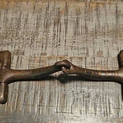 Handmade Driving Silver Inlaid Marked «32» Metal D-Ring Bit