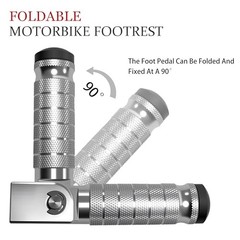 M8 Motorcycle Folding Rearsets Foldable Motorbike Footrest Type B Silver