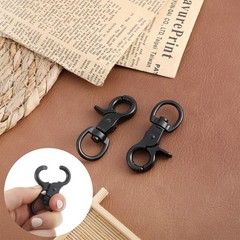 5 PCS Black Heavy Duty Zinc Alloy Swivel Snap Hook Metal Lanyard Clip Craft