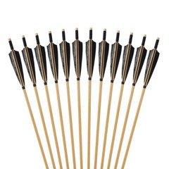 12PC 8.5mm Arrows Shaft Oak White Wood 83.5cm Wooden DIY Archery Bow Hunting