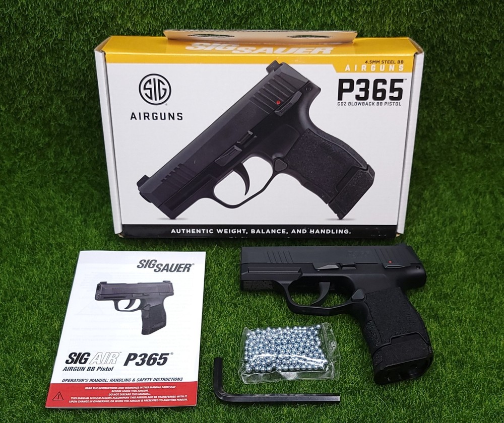 Sig Sauer P365 4.5 Cal BB Airgun Green / White Sights Metal Slide – AIR-P365-BB