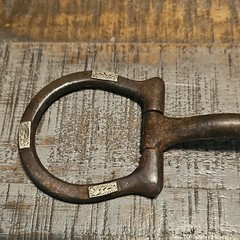 Handmade Driving Silver Inlaid Marked «32» Metal D-Ring Bit