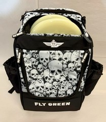 FLY GREEN DISC GOLF BACKPACK NUMBSKULL w/ 2 DRINK HOLDERS HOLDS 20-25 DISCS