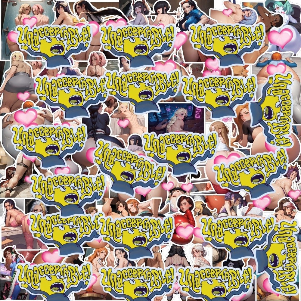 48 Pack Sexy Anime Girls Waifu Vinyl Women Stickers Hentai Ahegao Decals Lot