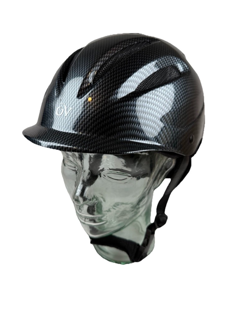 OVATION Protege Equestrian Riding Helmet Carbon Fiber Graphite M/L 57-58cm Gray