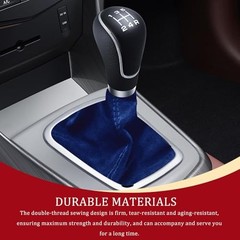 Car Shift Boot Cover, Stick Shift Cover, Suede Leather Manual Dark Blue