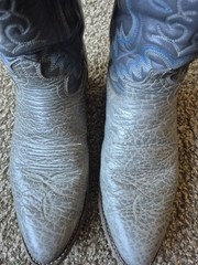 Justin 2225 Grey Blue Leather Cowboy Boots Men’s Size 8.5 E USA