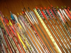 Vintage Lot Of 62 Mixed Easton Aluminum Target Arrows ~ for Repair READ.