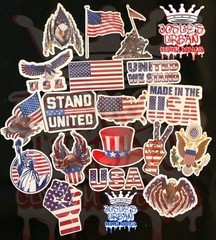 18pcs USA Stickers Glossy Stickers