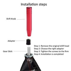 Long Shift Knob Extension Shifter Handle Aluminum Alloy Gear Stick Red