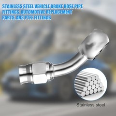 3AN Male to 10mm M10 Banjo Brake Hose Fitting Adapter, Stainless 45 Degree