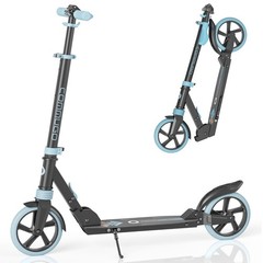 Commugo Foldable Kick Scooter Adjustable Scooter with Big Wheel for 8+ Kids