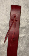 NEW FORMAY BURGUNDY LEATHER TIE STRAP LATIGO 1 3/4» X 6′