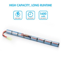 Tenergy 9.6V 1600mAh NiMH Rechargeable Battery Pack Stick Mini Pack for Airsoft