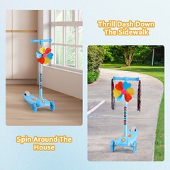 Scooter for Kids 3 Light Up Wheels Kids Kick Scooter Adjustable Foldable Blue