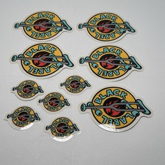 Vintage Skate Stickers Black Label Crutch Skateboarding 5-4.5” & 5-2” Lot Of 10