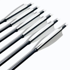 AF 6pcs 31.5″ Carbon Mix Arrows 500 Spine 8mm OD Natural White Feather Recurve