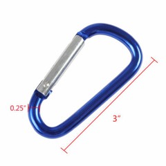 50/100x 2″/3″ Aluminum Carabiner D Shape Spring Clip Key Hook Keychain Buckle