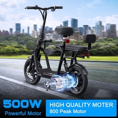 SPACEWALK Electric Scooter W/ Seats Ebike Power 20 Miles Range & 17.5Mph
