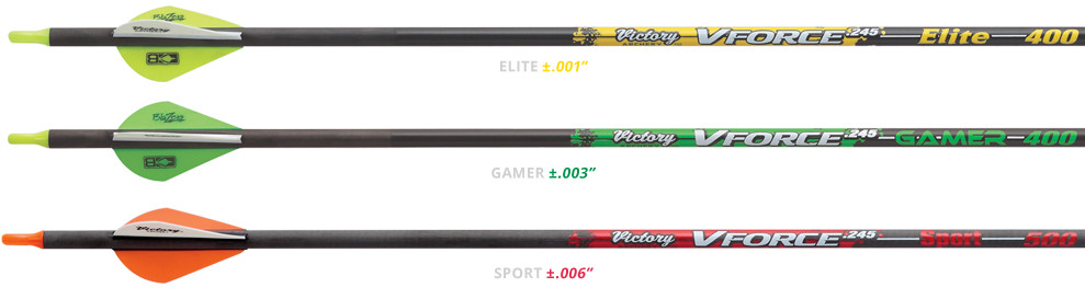 Victory Vforce Arrows Cutting and Tips Included 300,350,400,500,600 spine Avail