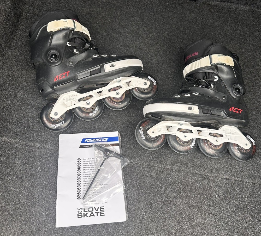 Powerslide Next 80 Rollerblades Black Inline Skates Roller Skates Preowned