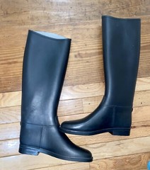 Dafna Rainproof Riding Boots Womens Size 7 Black 18 inches Equestrian Israel