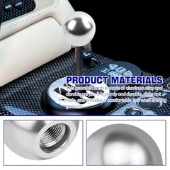 Round Ball Shift Knob, Aluminum Alloy Car Gear Shift Knob, Stick Shifter Silver