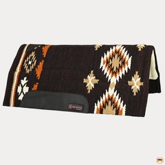 HILASON 32×32 In Western Horse Saddle Wool Blanket Pad Fur Padding Brown