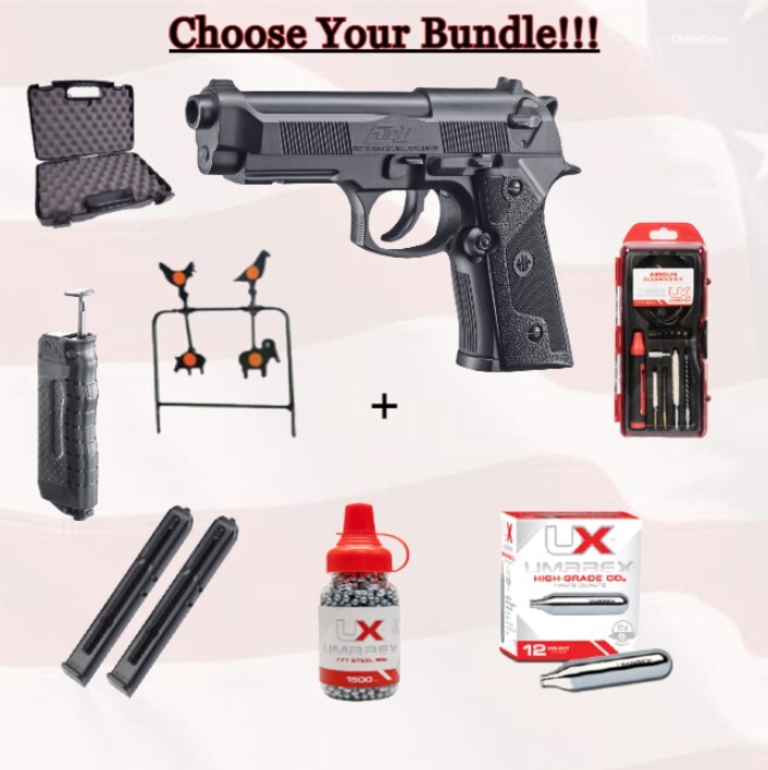 Umarex 2253003 Beretta Elite II .177 BB SemiAuto CO2 Air Pistol w/Bundle Options