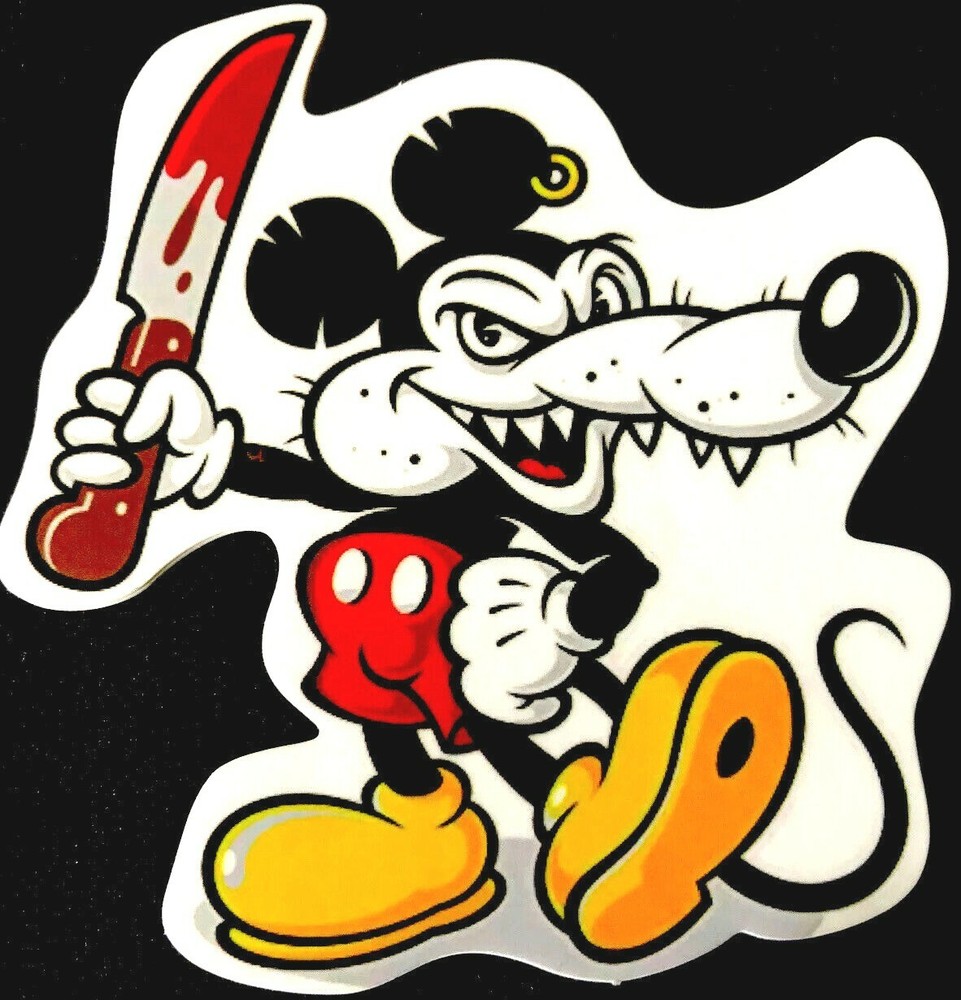 HOT ROD STICKER “BIG BAD MICKEY MOUSE” Halloween 🎃time 3“ X 3 1/4“ GLOSSY!