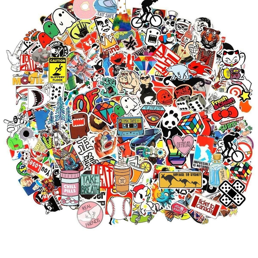 Cool Stickers Pack Random Sticker 106Pcs for Laptop Computer Skateboard Helmet