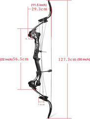 Adjustable Recurve Bow 320FPS 40-55Lbs Right Hand for Hunting & Archery