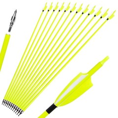 12X 30″ Archery Carbon Arrows Turkey Feather SP500 Recurve Bow Shooting Hunting