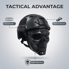 Tactical Airsoft Helmet Full Face Mask Black Paintball Military Style