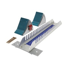 Adjustable Track Starting Blocks Aluminum Alloy Rail Rubber Pedals Silver/Blue