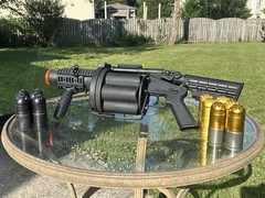M32 ICS MGL Full Size Airsoft Revolver Grenade Launcher With 12 40mm Shells